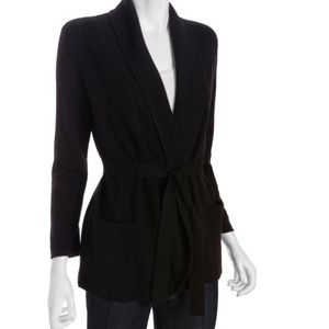 BCBGMaxAzria Black Shawl Collar Belted Cardigan